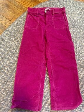 Kids Wide-Leg Crewcut Corduroy Pants in Magenta - size 8